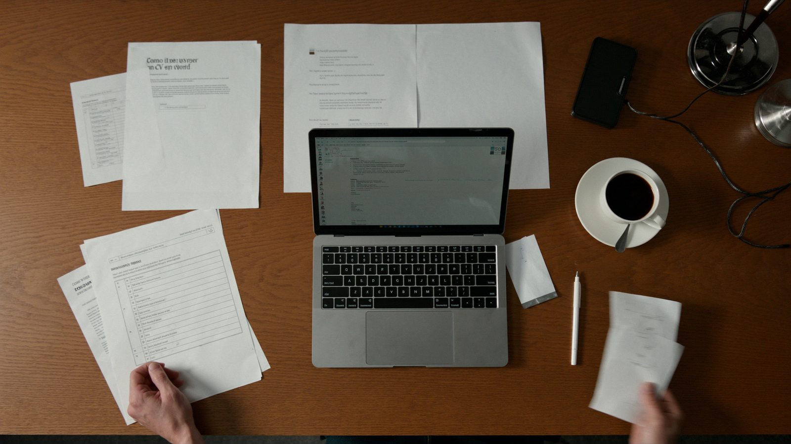 Cómo hacer un CV en Word: currículum abierto en un documento de Word