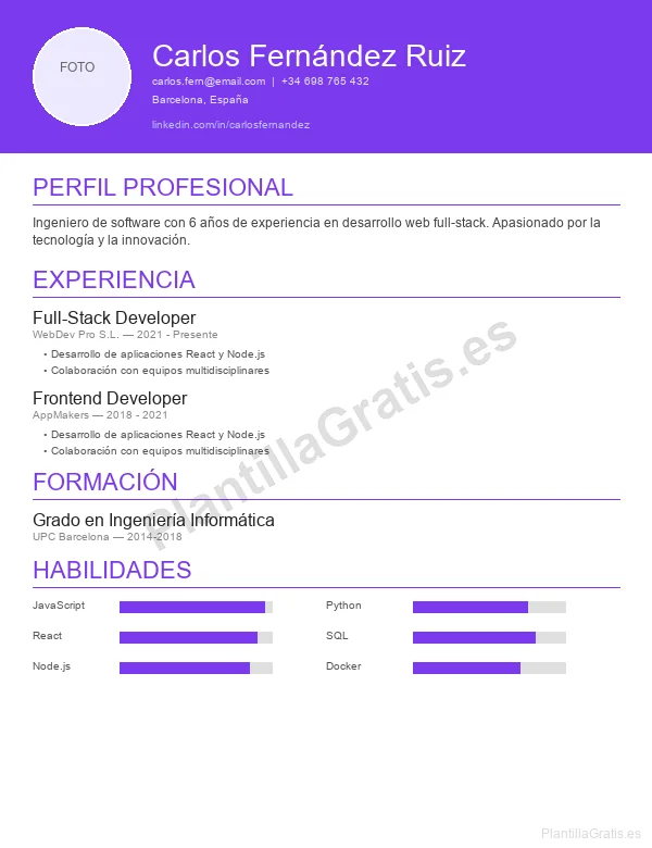 Plantilla CV Europass