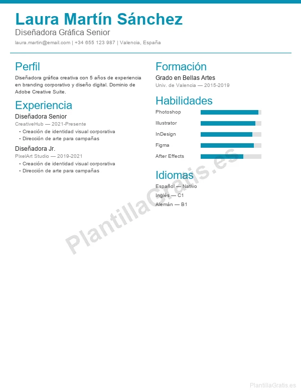 Plantilla CV Sin Experiencia