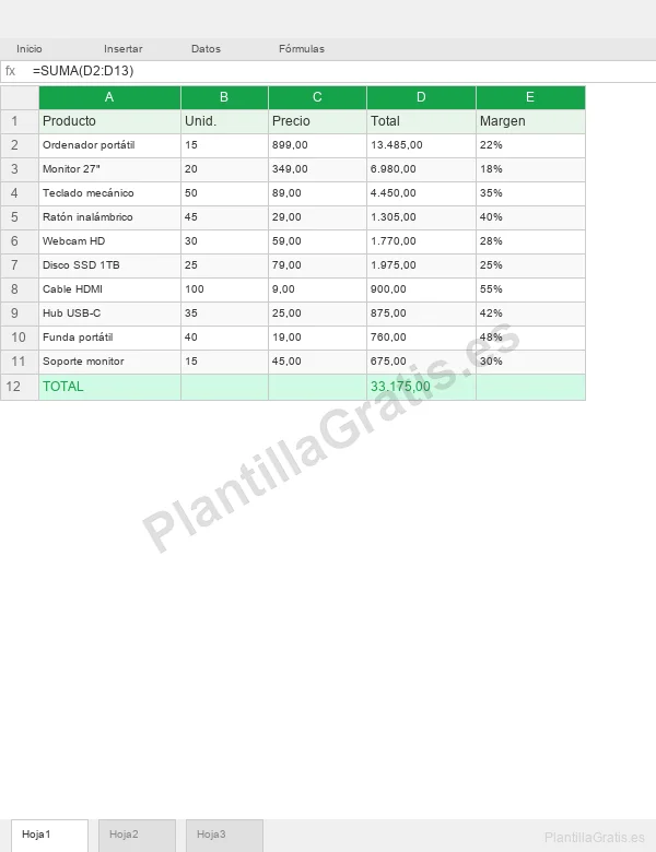 Vista previa Nomina Excel