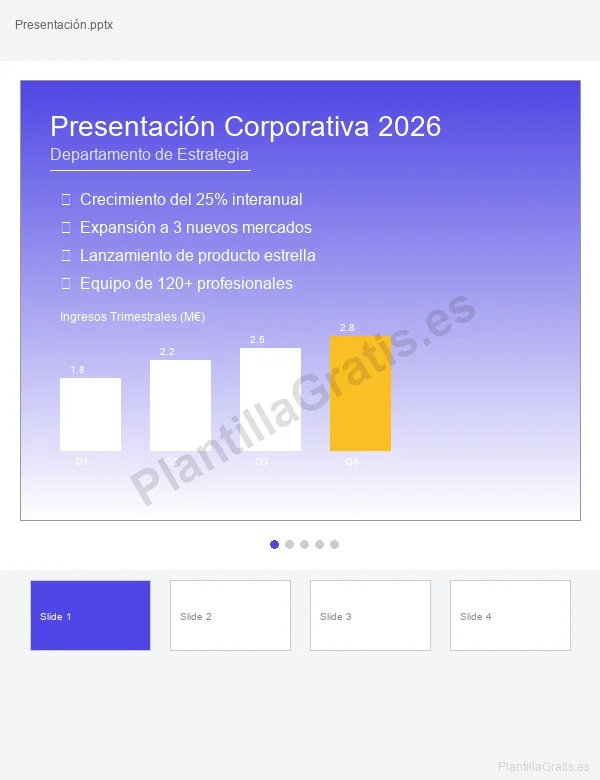 Vista previa PPT Corporativa